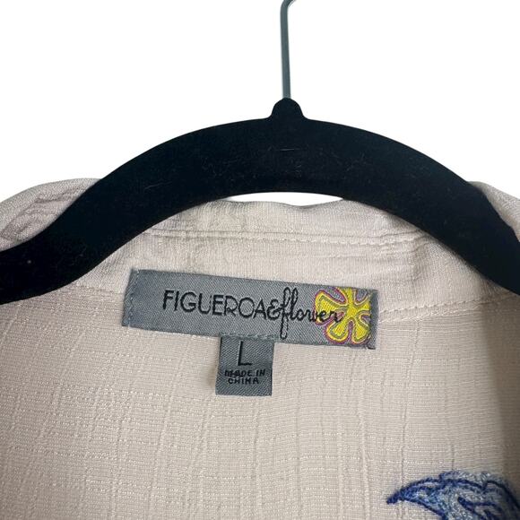 Figueroa & Flower Embroidered Tiered Midi Dress Flowy Floral Ruffle Large Tan L - Picture 6 of 15